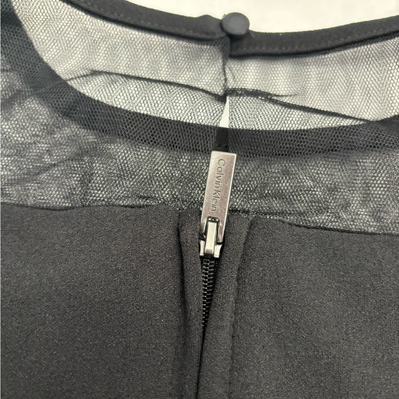 New! Calvin Klein illusion mesh bow front girls formal black dress - Picture 6 of 9